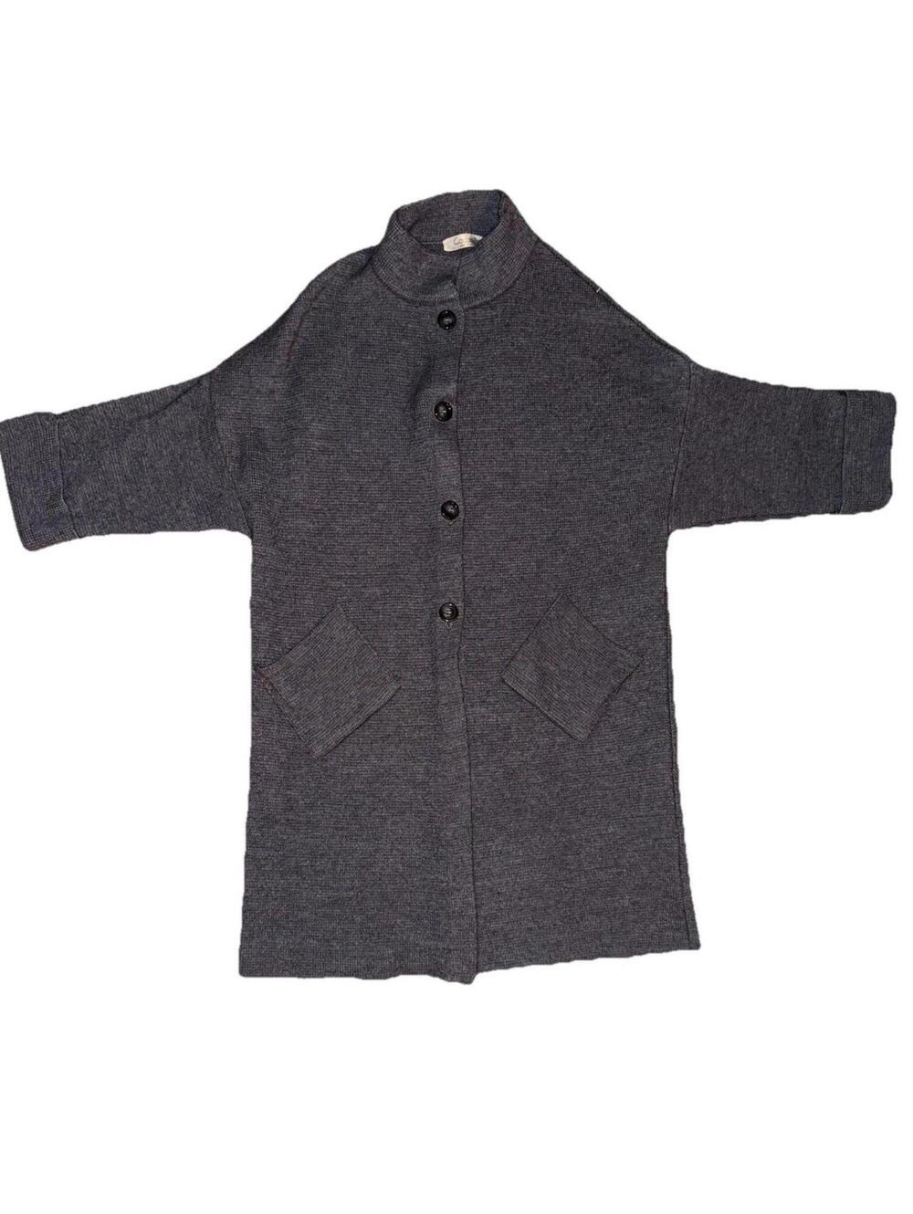 COCOGIO Made In Italy Merino Wool Blend Knit Open Longline Cardigan Vest Large